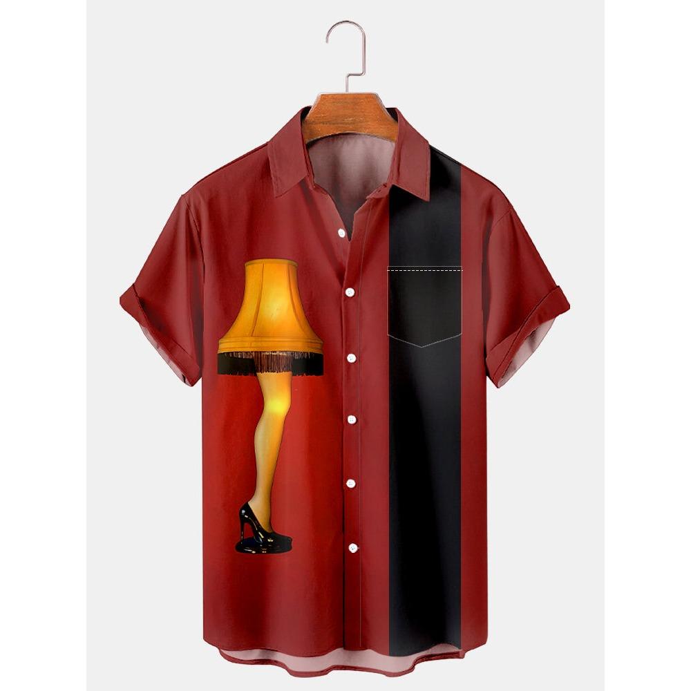 

2024 New Men s Short Sleeve Shirt Flowing Art Print Hawaiian Lapel Casual Top Fashionable And Comfortable XL