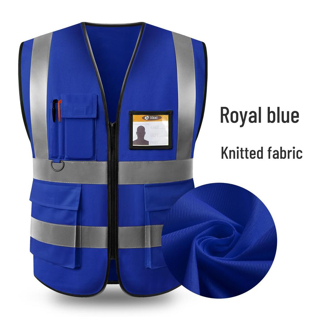 LIKA Reflective Multi-Pocket Safety Vest for Traffic, Construction, Sanitation, and Gardening