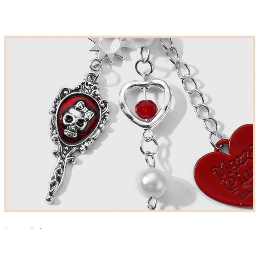 Stylish Skull Bows Keychain Bag Charm Sweet Edgy Design Metal Bag Accessory For Backpack Purse Gift