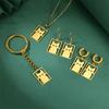 My Shape Cute Cat Earrings for Women Girls Stainless Steel Rectangle Shaped Cat Kitten Earrings Animal Fashion Jewelry Gifts