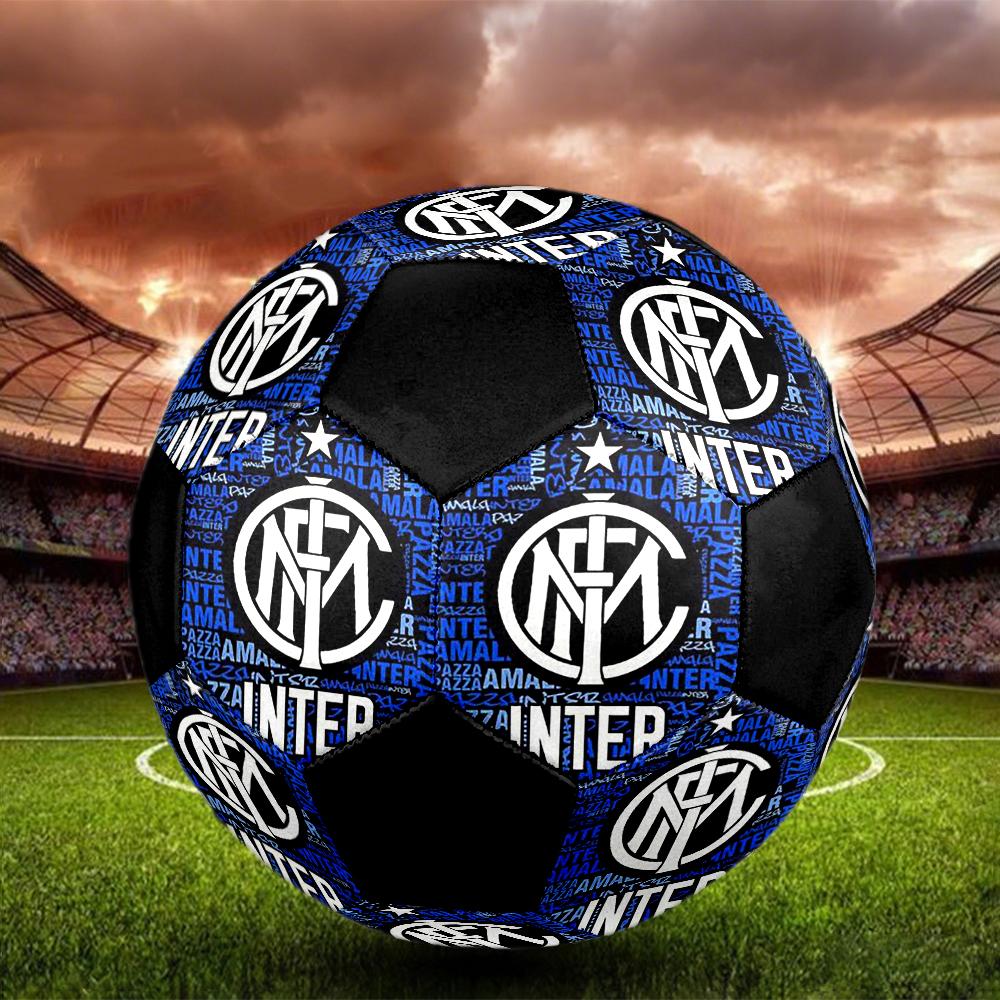 Pallone Calcio Indoor Inter Milan Colorato Cucito a Macchina PVC Misura 5 Allenamento Squadra Pronto per la Competizione Durevole Rimbalzo Elevato Cool Regalo Sportivo