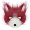 Halloween Faux Fur Cat-Fox Half Face Mask with Eyes - Cosplay Accessory