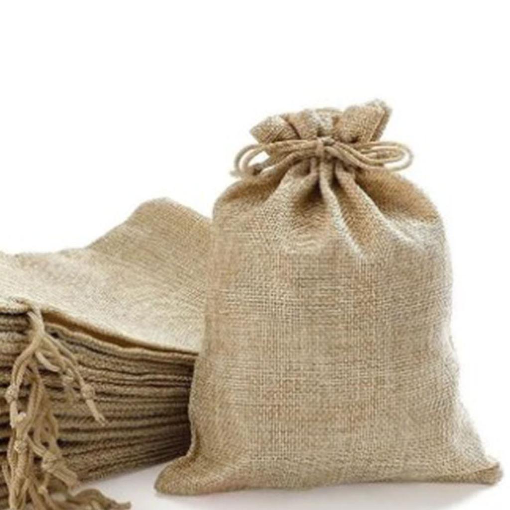 50 buc Pungi de In cu Șnur Portabile Compacte Multifuncționale Pungi Moi de In pentru Bijuterii