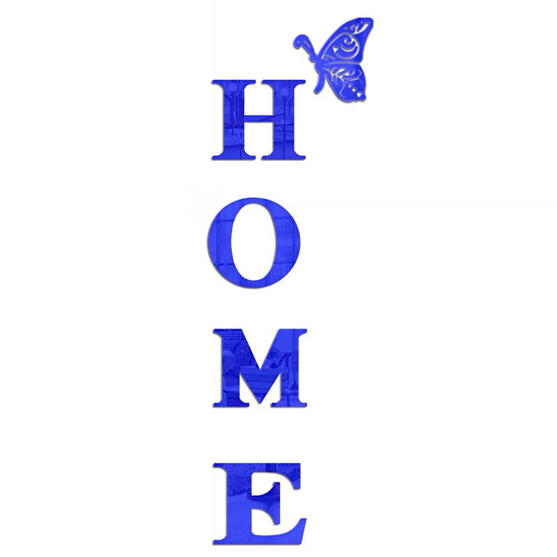 1 Set Acrylic 3D Family Slogan Self-Adhesive Wall Sticker DIY Mirror Home Decor HOME Removable English Alphabet