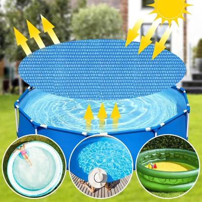 Round/Rectangle Pool Solar Blanket Pool Foldable Mat Insulate Safety Heater Waterproof Heat For Outdoor Summer Sun Spa Warm