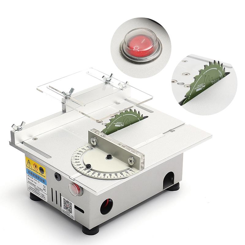 DC12-24V Small Table Saw Blade DIY Woodworking Cutting Machine Cutting Electric Saw Tool with Power Adapter