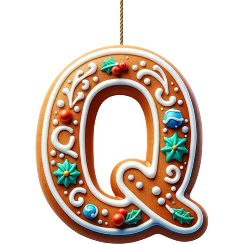 Acrylic A to Z Letters Ornaments, 26 Letter Creative Christmas Tree Decoration Pendant, Hanging 2D Flat Alphabet Letters Decor