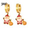 Oil Dropping Earrings 1 Pair Women Christmas Dripping Earrings, Santa Claus Xmas Daily Wear Tree Sleigh Dangle Earring, Lightweight Hypoallergenic