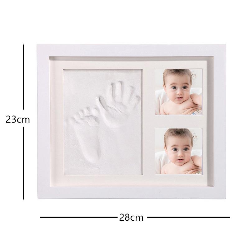 Baby Hand&Foot Print Hands Feet Mold Maker Bebe Baby Photo Frame With Cover Fingerprint Mud Set Baby Growth Memorial Gift
