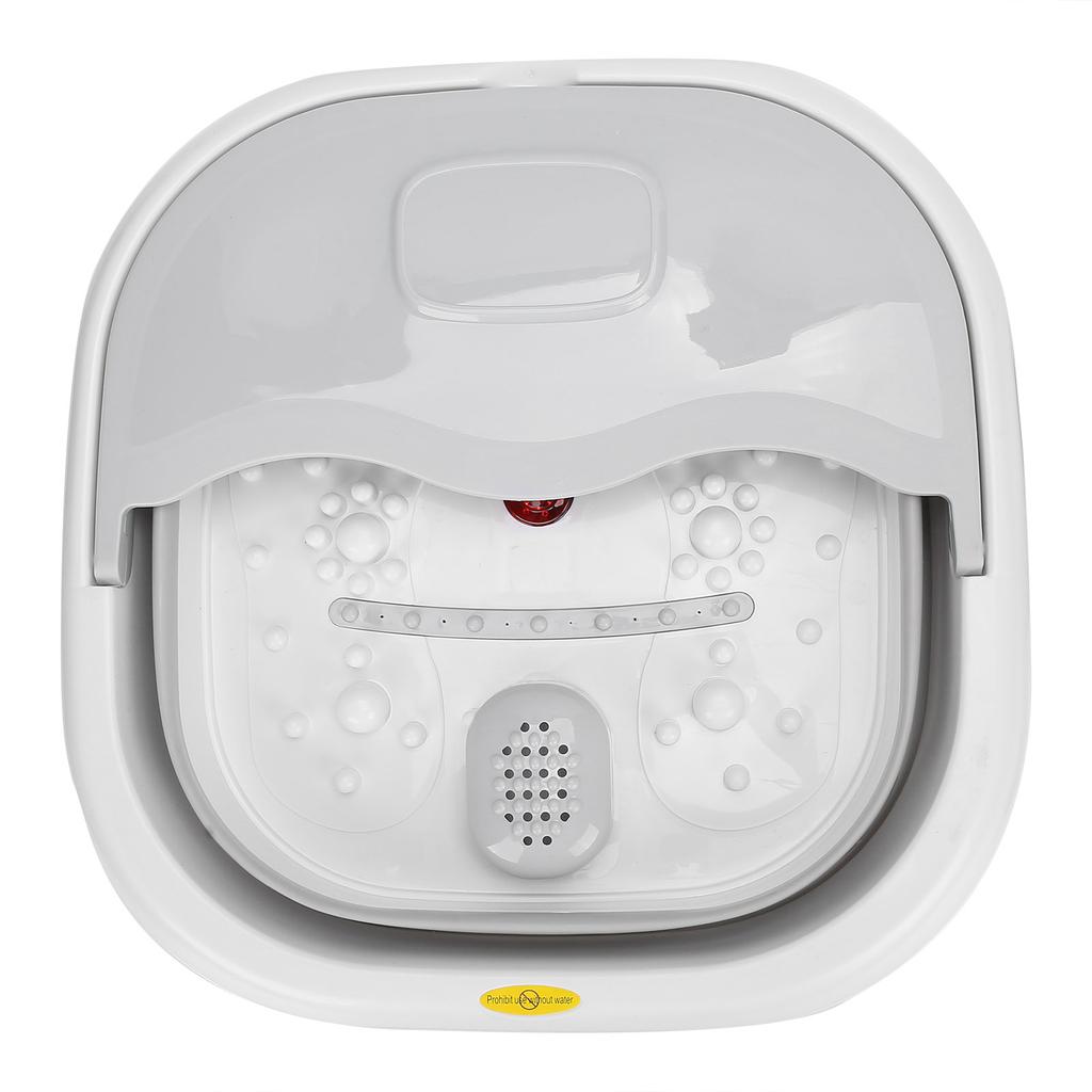 Electric Heating Massage Footbath Bucket Household Folding Red Light Foot Spa MachineGray US Plug