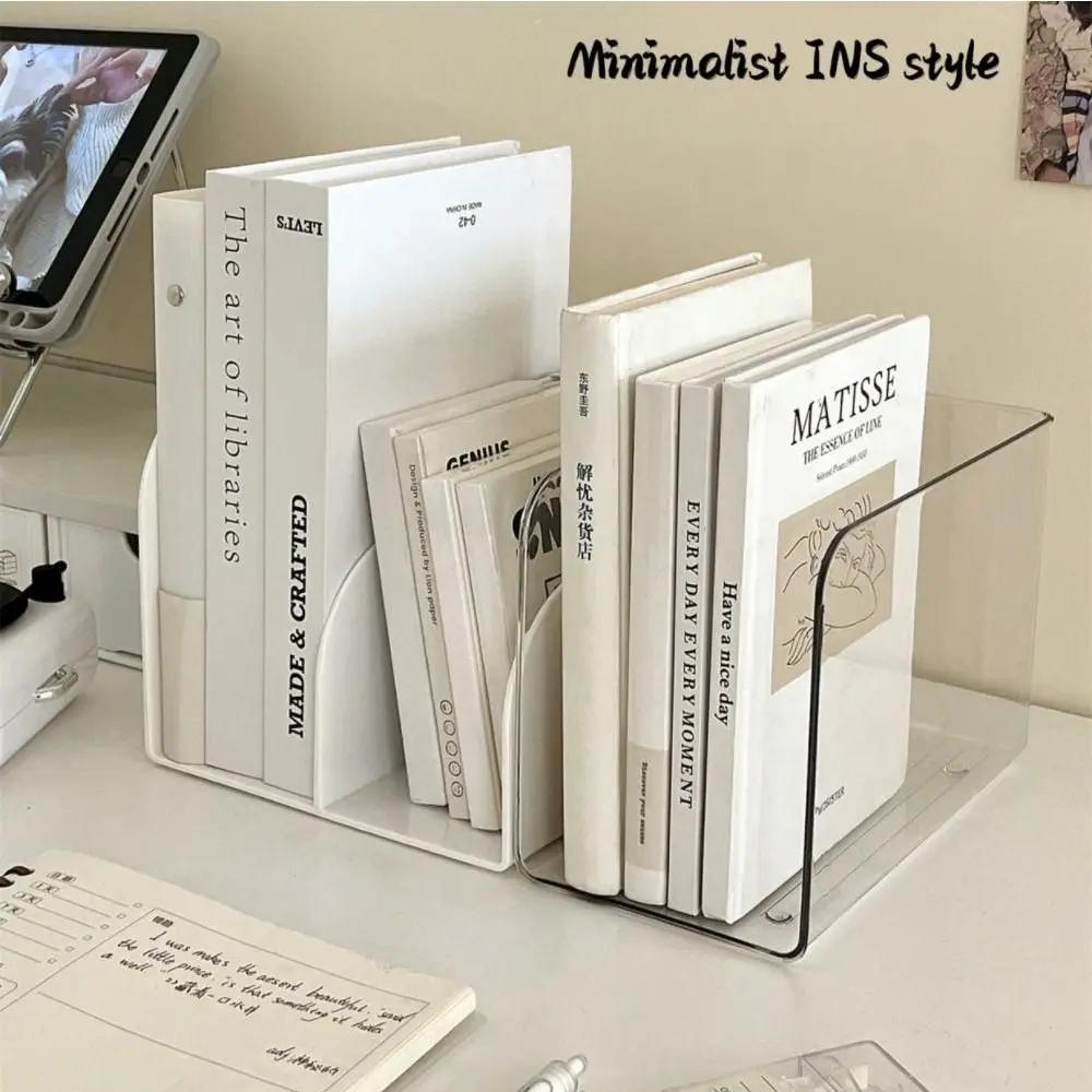 Portable Acrylic Book Stand Transparent Free Combination Bookshelf U-shaped Book Folder Desk Storage Rack Home Office Rack