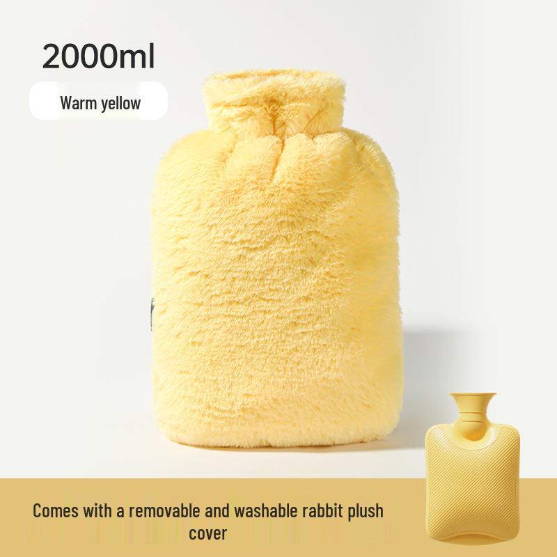 Large Plush Hot Water Bottle & Hand Warmer for Abdomen and Feet