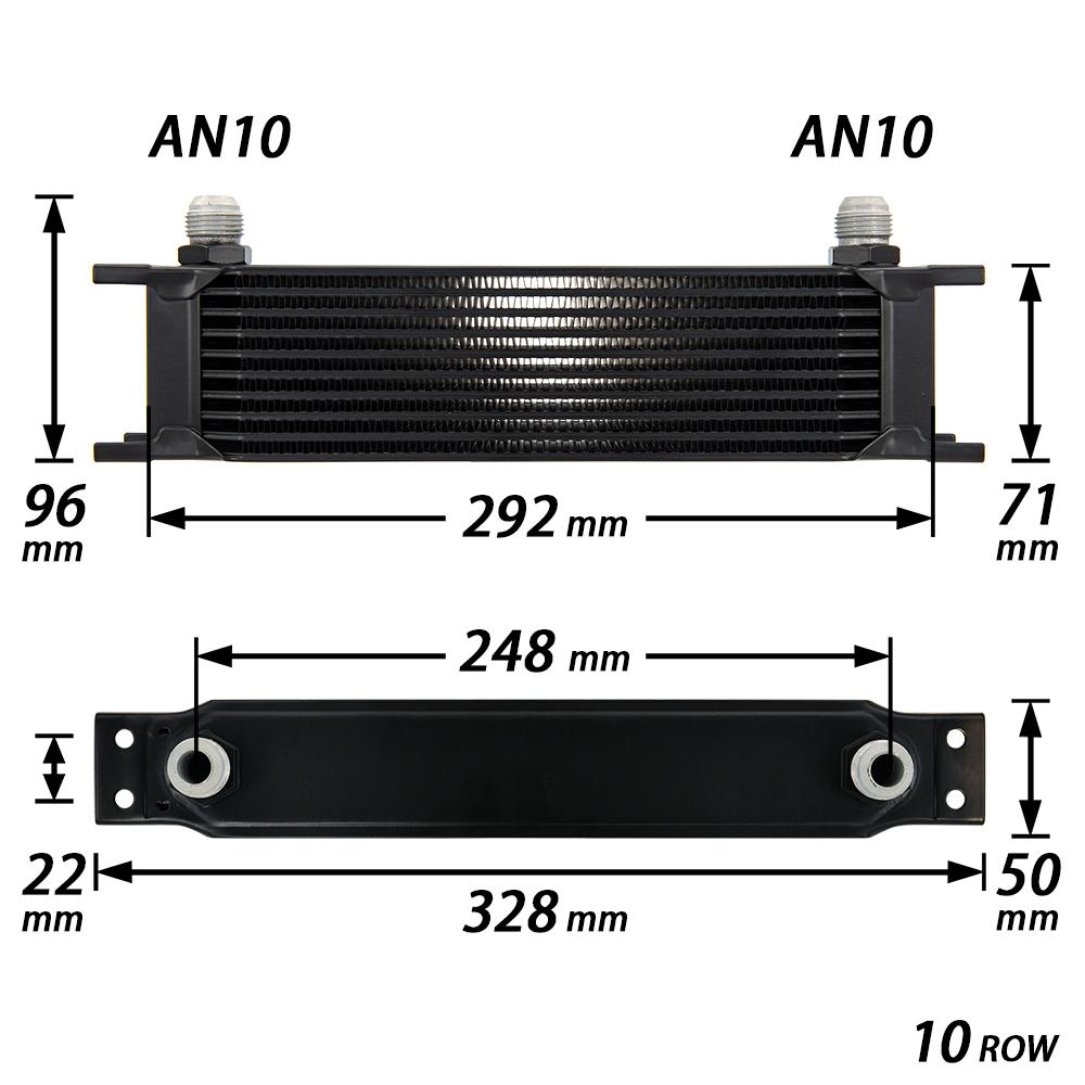 Universal Oil Cooler 10/13/15/16/19/30 Row 10AN Car Engine Cooling System Transmission Oil Cooler Kit with bracket Black 10 ROWS bracket