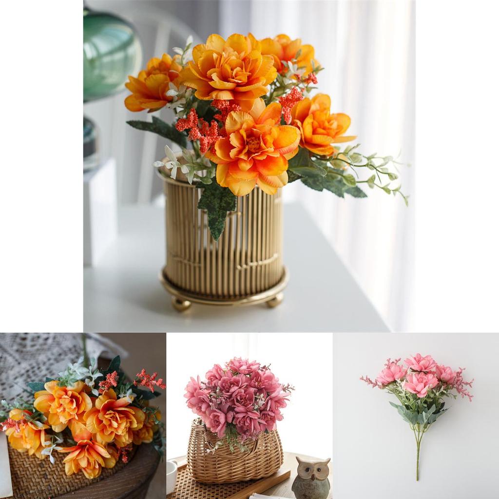 Elegant Fake Flower Bunch With Realistic Appearance For Garden And Party Decor