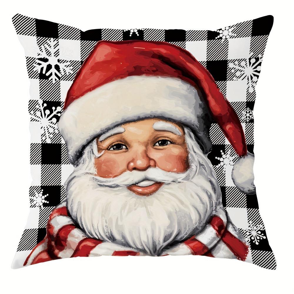 

Наволочка с рождественским декором в виде Санта-Клауса и снеговика подойдет для домашнего декора, чехла для диванной подушки, рождественского подарка 40x40cm