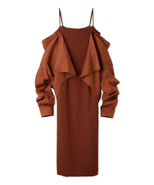 Snidel Jacquard Camisole Dress with Shirt Set SWFO234106 Women's (Brown)