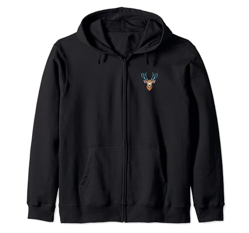 Hirsch deer head zip hoodie