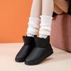 Stylish, Warm Leather Snow Boots: Waterproof, Non-Slip Sole, Thick Velvet Lining