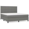 VidaXL Lit à sommier tapissier avec matelas Gris foncé 180x200cm Tissu - Modèle 3142114