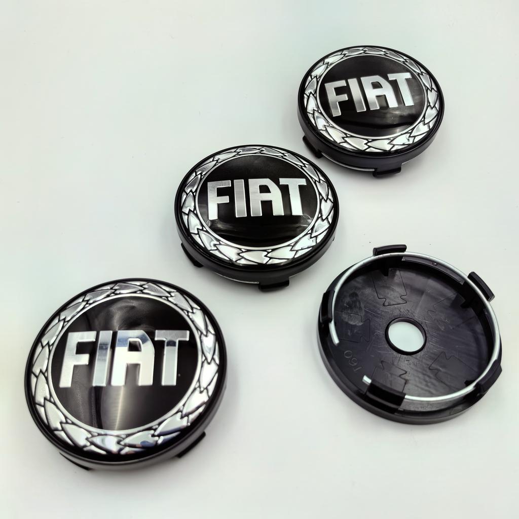 4pcs 60mm Fiat Logo Car Wheel Center Cap Hub Covers Badge Styling Accessories Silver Or Black Compatible with FIAT