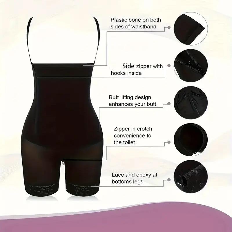 Damski body z bocznym zamkiem, kontrolujące brzuch, unoszące pośladki, wyszczuplające, modelujące
