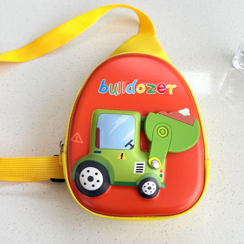 

Material Stylish Pu Kids Crossbody Bag With Cute Construction Vehicle Design Ideal For Adventures Playground оранжевый