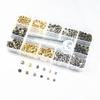 240 Set Double Cap Rivets for Jackets Belts Jeans Bags Clothing Fabric Leather Craft DIY Accessories Tool with 3PCS Fixing Tools
