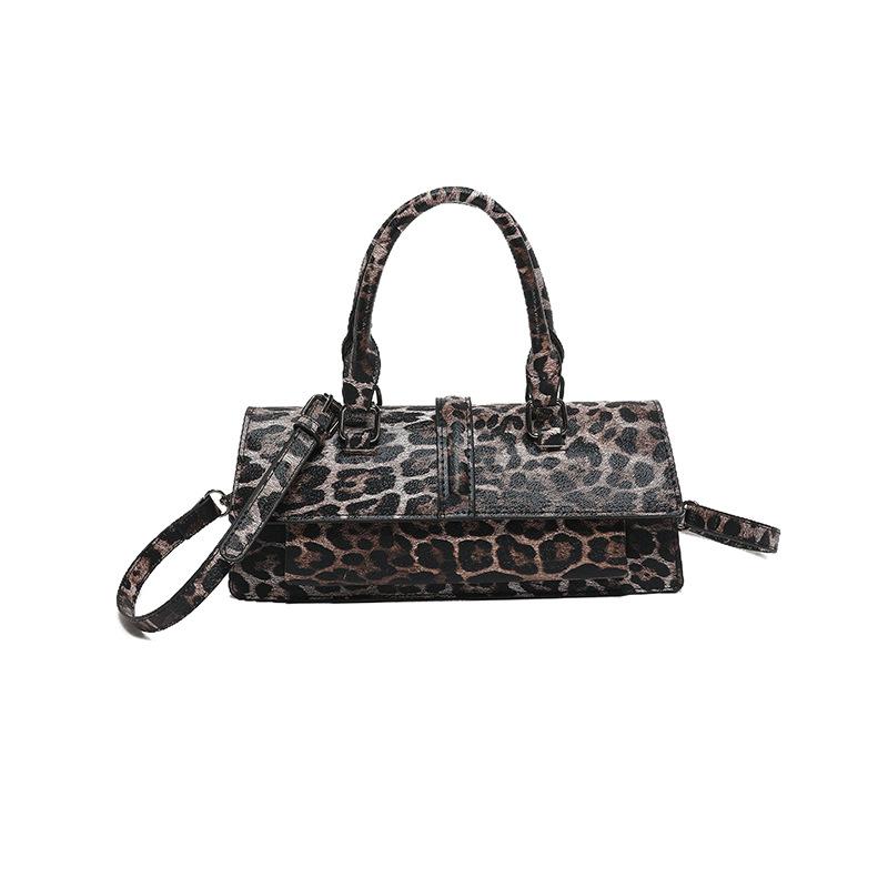 Bags Messenger Bag Women 2025 New Bag Korean Version Fashion Leopard Print Ins Messenger Portable Shoulder Small Square Bag Pu