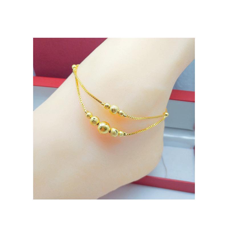 Vietnamese Gold-Plated Bead Anklet - Women's Korean Fashion Jewelry