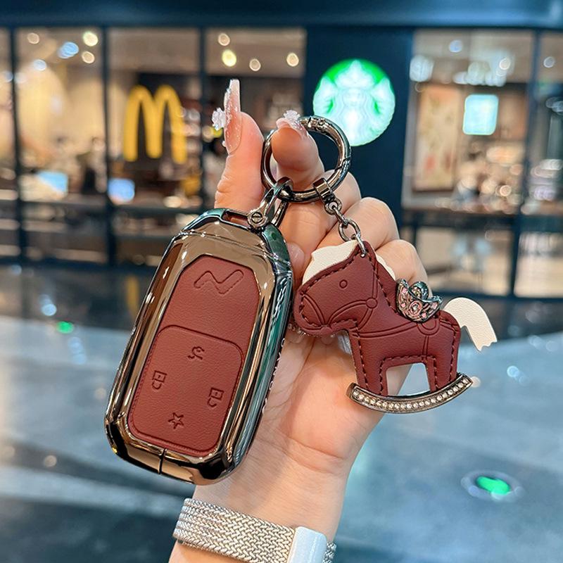 Lide L90/L60 Car Remote Leather Metal Protective Key Cover with Buckle