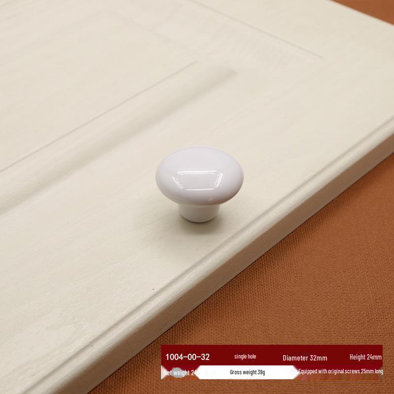 European Zinc Alloy Ceramic Handle: Modern Black & White Cabinet and Wardrobe Pull