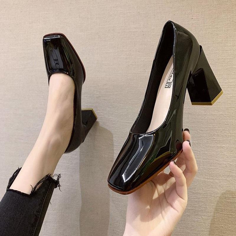 2025 new spring autumn casual high-heeled shoes woman sexy ladies thick heels platform pumps black red pink women shoes WSH3187