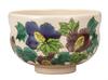 Kutani Ware Iwataya Matcha Bowl with Colorful Hibiscus Design, K9-862