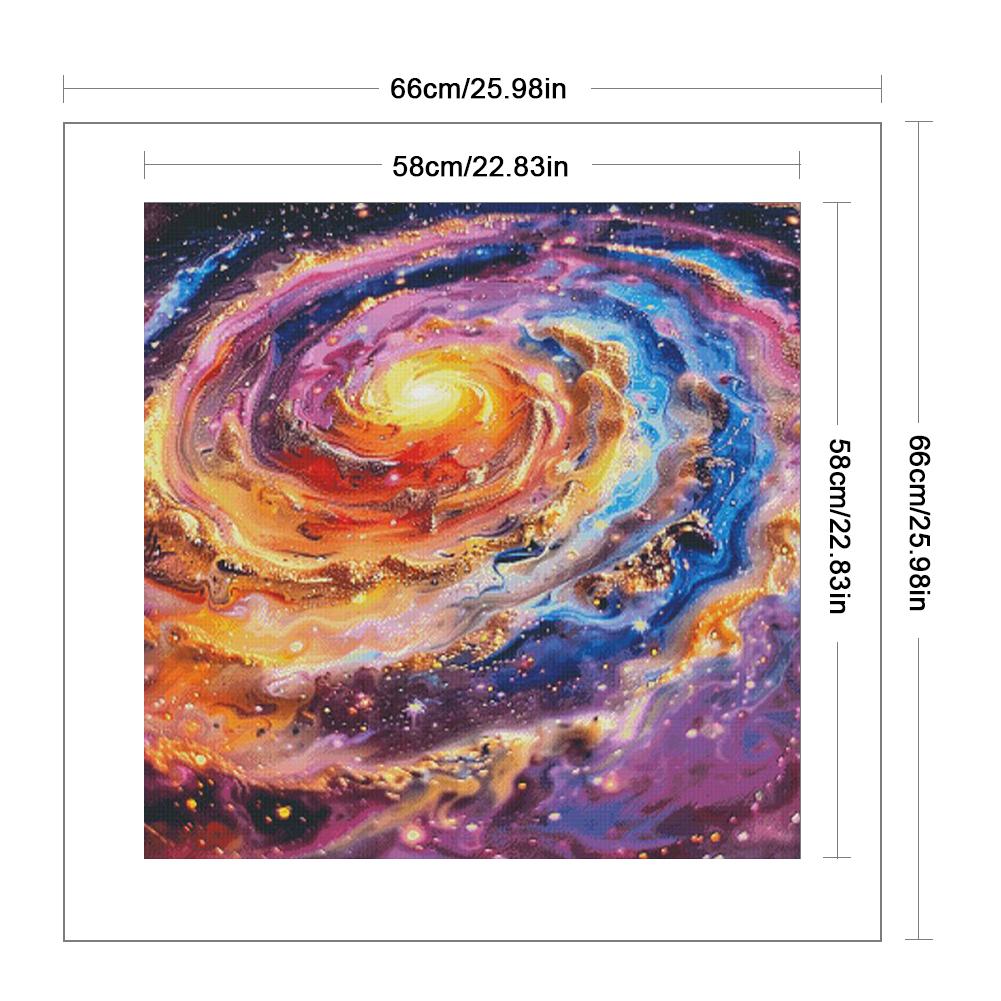 

Full Embroidery Egyptian Cotton Thread 16CT Print Starry Sky Cross Stitch66x66cm