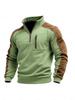 Men's Autumn/Winter Color Block Stand Collar Hoodie