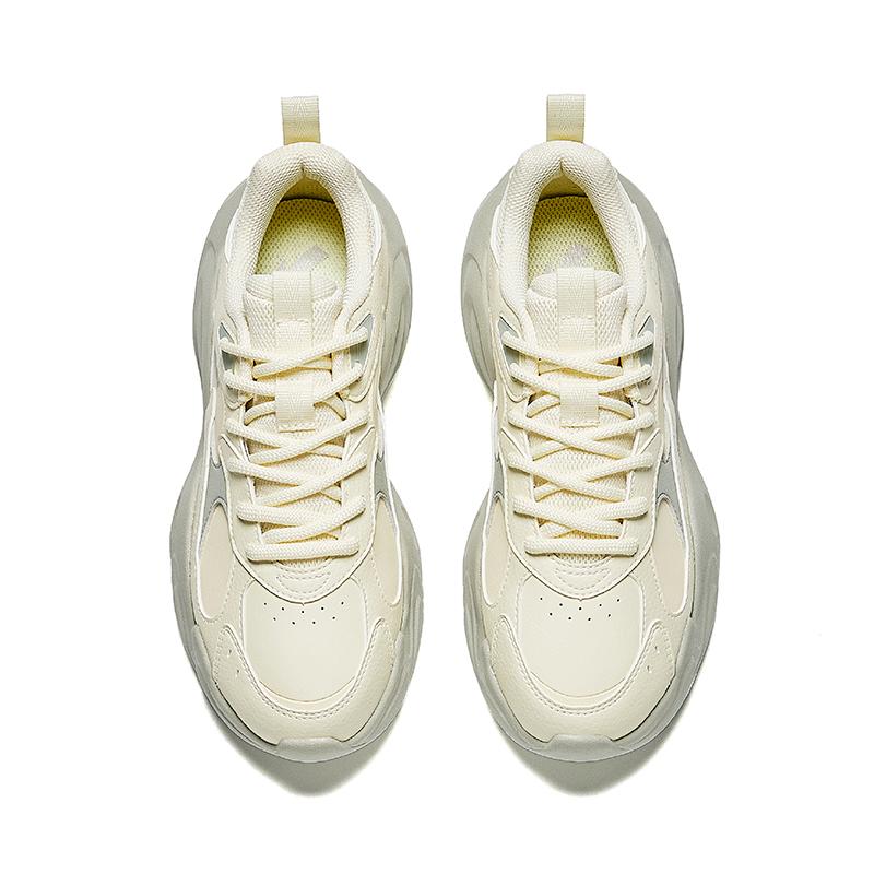 New Anta Life Collection Anti Slip Wear Resistant Low Top Casual Shoes Women's Ecru 922438805-7