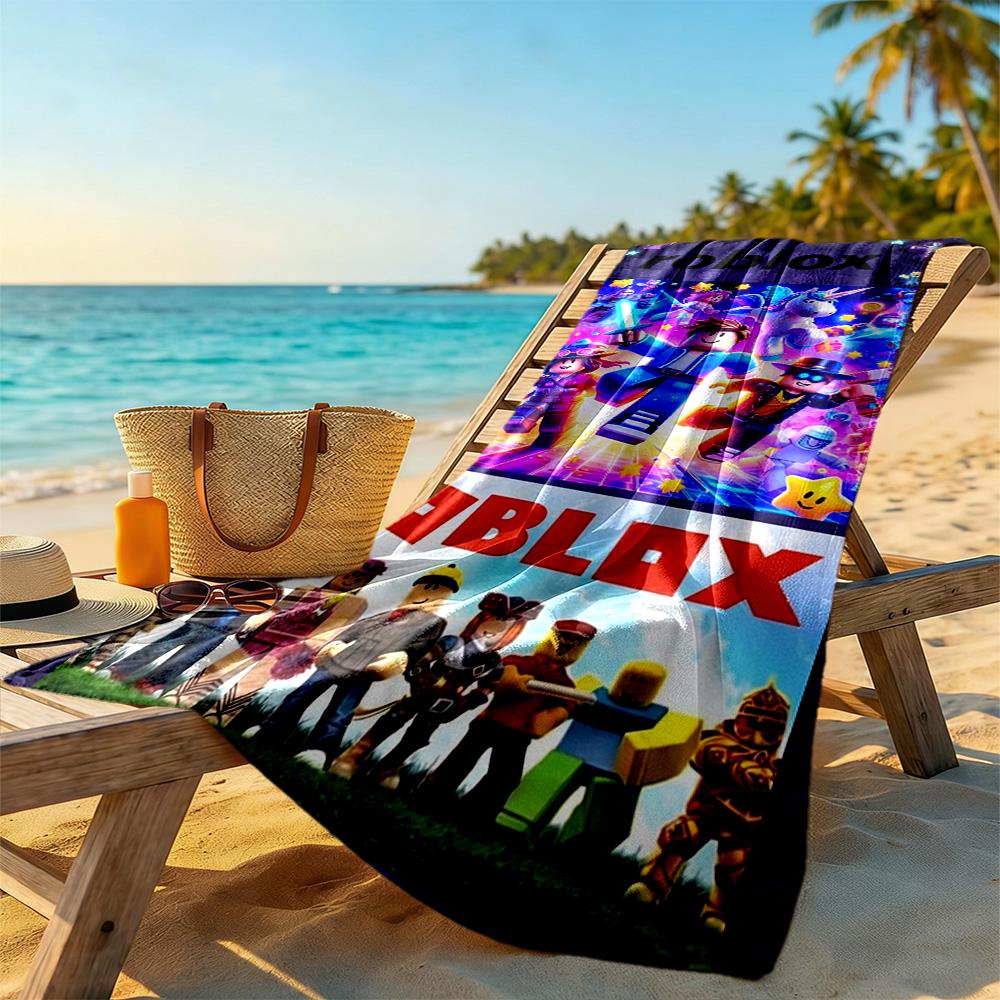 Ręcznik plażowy Roblox Super miękki z mikrofibry Szybkoschnący Materiał Wygodny Lekki Idealny do podróżowania Jogi Kempingu i Pływania