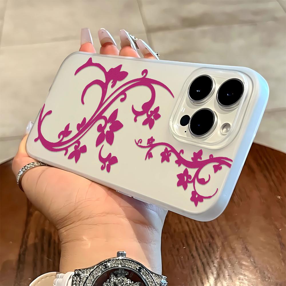 Beautiful Simple Flowers Phone Case For Iphone 17 14 11 13 12 Air 16 15 Pro Max Stylish Anti-Drop Protective Personality Funda
