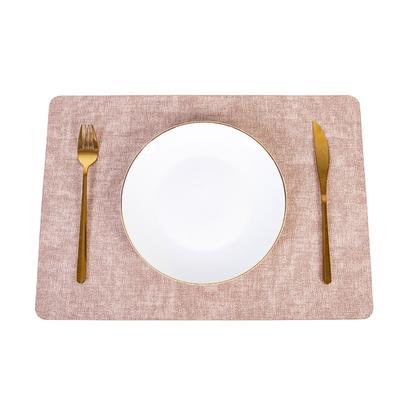 Creative Rectangle Placemats PU Leather Anti Slip Dining Table Place Mats Waterproof Oilproof Coaster Hotel