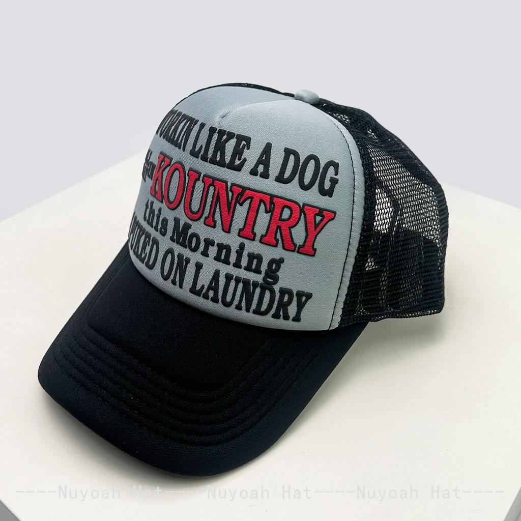 New Unisex Color Block 3D Printed Letter Baseball Hats Sunshade Hip Hop Breathable Personal Trucker Caps Mesh Versatile Fashion