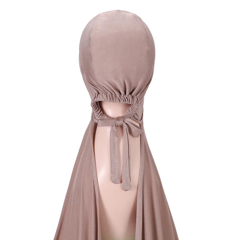 Muslim Modal Adjustable Scarf Rope Cap Jersey Lnstant Hijab Soft Turban Plain Shawl Solid Headband Wraps Foulard Femme
