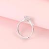 S925 Sterling Silver Adjustable Six-Prong Diamond Simulated Ring for Women - Elegant, Light Luxury Proposal Jewelry