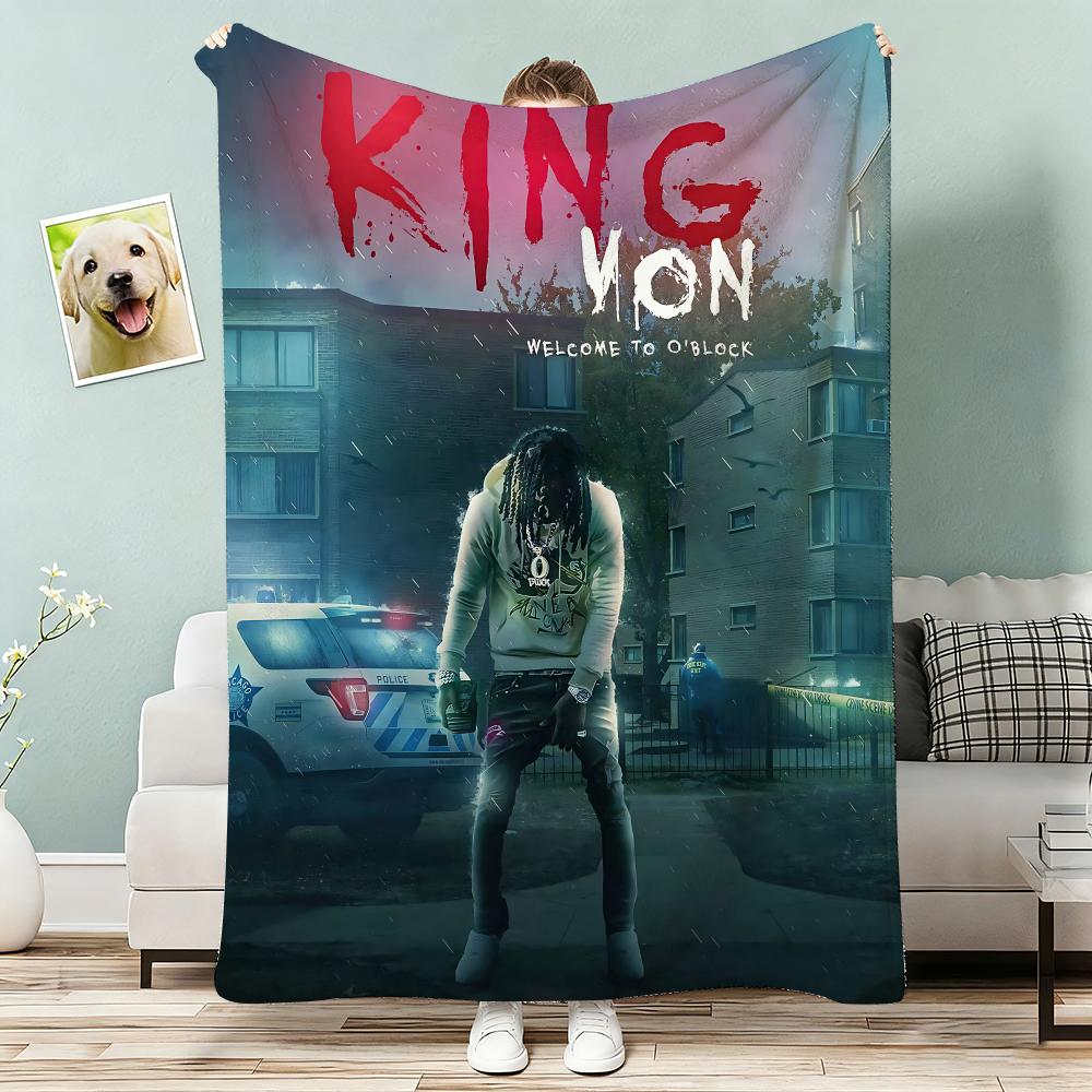 King Rapper Von Throw Lightweight 240G Flannel Blanket Soft Skin-Friendly For Summer Cooling