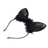 Black Feather Lace Cat Ear Headband - Cute & Elegant Headdress for Parties & Performances