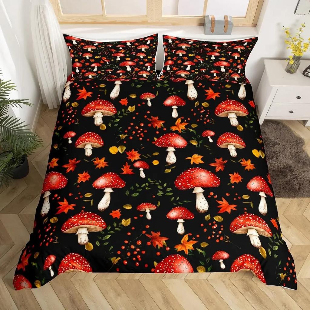 Colorful Floral Duvet Cover Bedding Single Double Bed King Size Black Graphic Print Bohemian Floral For Home Room Decor 3 Pcs