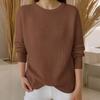 Long Sleeve Pullover Sweaters For Women O Neck Casual Cute Printing Knit Oversized Sweater