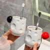 Luxury Ceramic Toothbrush Holder - Elegant High-End Design for Couples