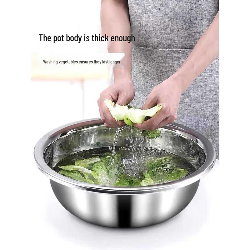 HANDUNYOU Großer breiter Randbecken aus 304 Edelstahl