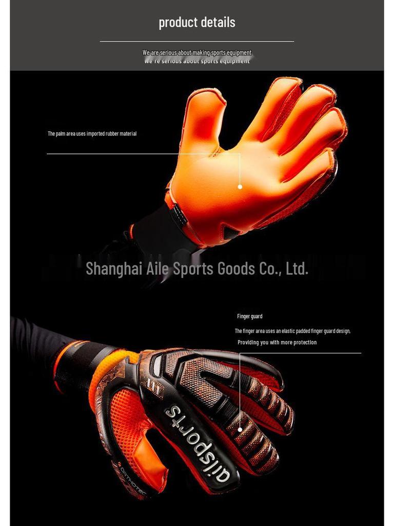 "Thickened Latex Goalkeeper Gloves with Finger Protection for Kids and Adults”