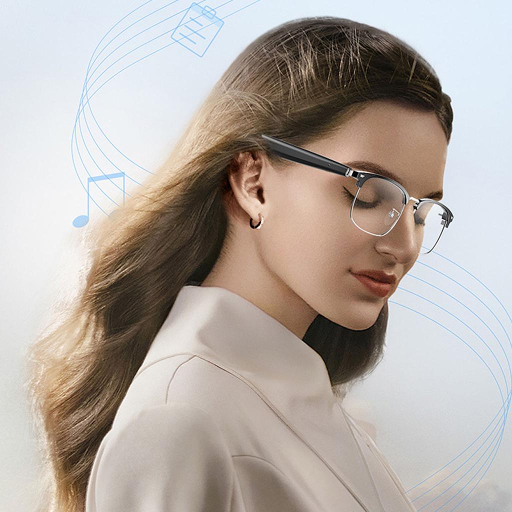 Smarte Brille mit Lautsprecher 5.3 Blaulichtfilter HiFi Wasserdicht Kabellos Musikbrille für Männer und Frauen Arbeiten Fahren